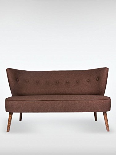 2-Sitzer Vintage Sofa Couch-Garnitur Brentwood braun 141 cm x 77 cm x 73 cm