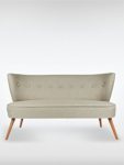 2-Sitzer Vintage Sofa Couch-Garnitur Brentwood grau 141 cm x 77 cm x 73 cm