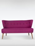 2-Sitzer Vintage Sofa Couch-Garnitur Brentwood lila 141 cm x 77 cm x 73 cm