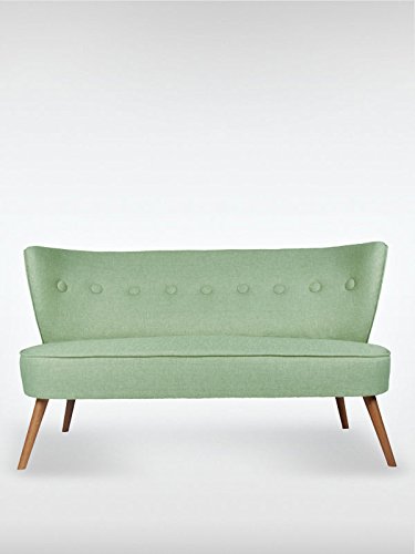 2-Sitzer Vintage Sofa Couch-Garnitur Brentwood petrol-gruen 141 cm x 77 cm x 73 cm