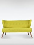2-Sitzer Vintage Sofa Couch-Garnitur Brentwood pistazien-gruen 141 cm x 77 cm x 73 cm
