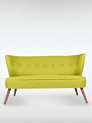 2-Sitzer Vintage Sofa Couch-Garnitur Brentwood pistazien-gruen 141 cm x 77 cm x 73 cm
