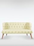 2-Sitzer Vintage Sofa Couch-Garnitur Palo Alto creme 140 cm x 76 cm x 75 cm