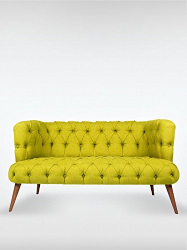 2-Sitzer Vintage Sofa Couch-Garnitur Palo Alto pistazien-gruen 140 cm x 76 cm x 75 cm