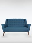 2-Sitzer Vintage Sofa Couch-Garnitur Westhampton blau 150 x 73 x 95