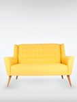 2-Sitzer Vintage Sofa Couch-Garnitur Westhampton gelb 150 x 73 x 95