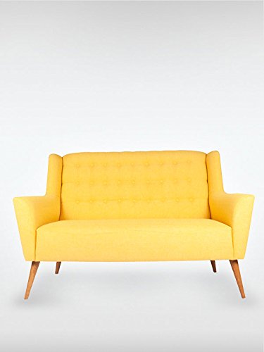 2-Sitzer Vintage Sofa Couch-Garnitur Westhampton gelb 150 x 73 x 95