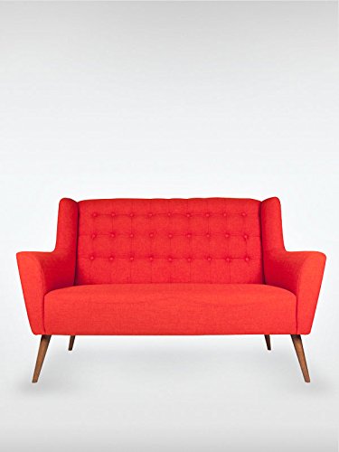 2-Sitzer Vintage Sofa Couch-Garnitur Westhampton rot 150 x 73 x 95