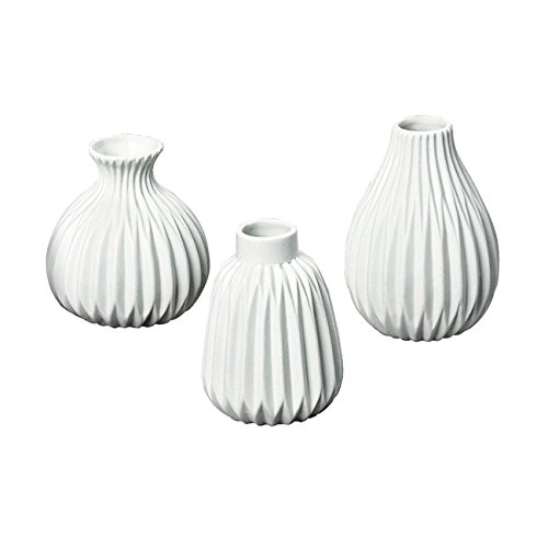3er-Set Vasen 'Esko' Porzellan weiß
