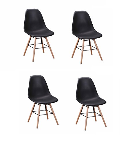 4 Stück Stühle Design scandinave- Füße aus Buchenholz – ideal Esszimmer Büro Rezeption – Collection Dundee schwarz