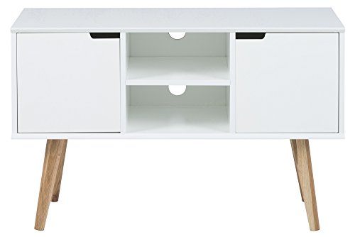 AC Design Furniture 60639 Anrichte Mariela, Türen 2 Stück, Boden 1 Stück Holz, 96 x 38 x 62,5 cm, weiß