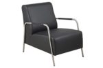 AC Design Furniture 64686 Loungestuhl, Lederimitat, schwarz, 84.5 x 60 x 78 cm