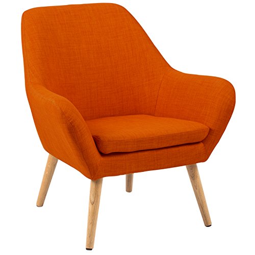 AC Design Furniture Polsterstuhl Rio Stoff mit Armlehnen und Holzbeinen Strobo