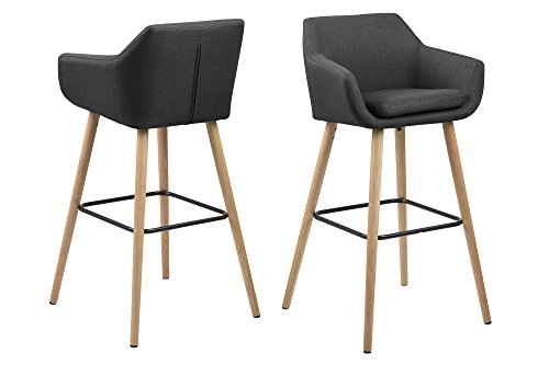AC Design Furniture Trine Barhocker, Stoff, dunkelgrau, 54 x 55 x 101 cm