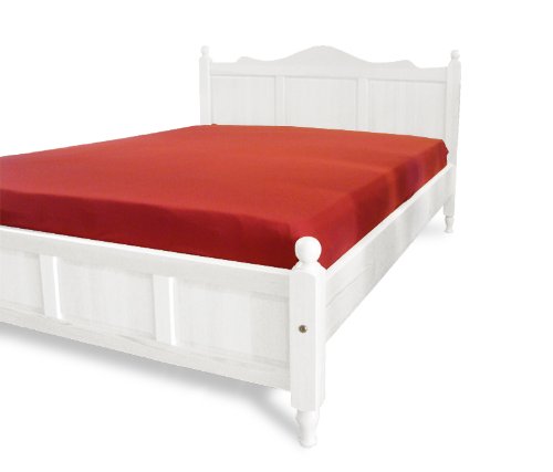 Bett Holzbett Doppelbett DIMO 140 x 200 Kiefer massiv weiß lackiert