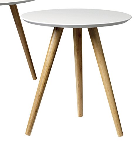 Bloomingville Beistelltisch (Coffee Table) skandinavisch nature/white Ø 39 cm