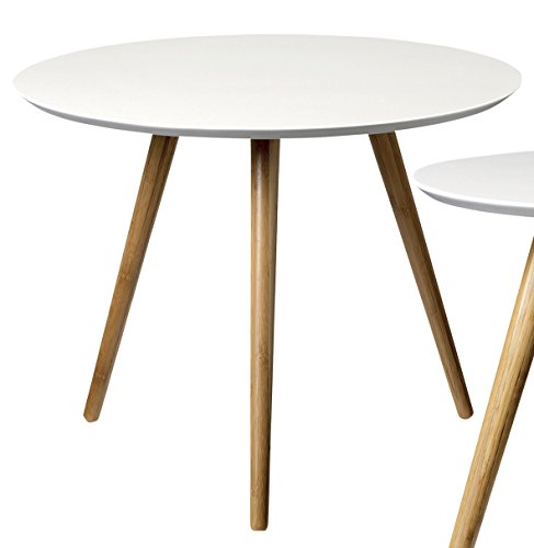Bloomingville Beistelltisch (Coffee Table) skandinavisch nature/white Ø 59 cm