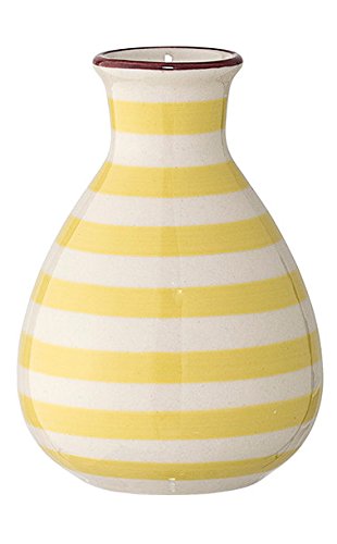 Bloomingville Vase Patrizia 6,5 x 11 cm gelb gestreift