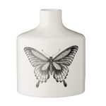 Bloomingville Vase Schmetterling (Schwarz-Weiß, Ø: 12cm x H: 15 cm)