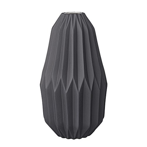 Bloomingville Vase mit grafischem Muster, schwarz Ø19,5xH33,5cm
