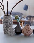 Bloomingville Vase square grau Keramik mit Struktur