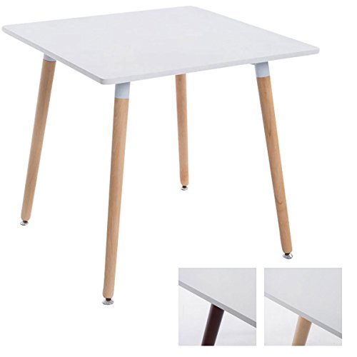 CLP Ess-Tisch BENTE, quadratisch 80 x 80 cm, Höhe 75 cm, 4 Holz-Beine mit Bodenschoner