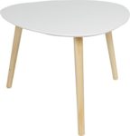 Couchtisch / Beistell-tisch im Retro-Stil, Sofatisch mit drei Beinen 55x55cm (Weiss matt)