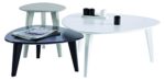 Demeyere Stone Set 3 Beistelltische, Spanplatte, Weiß / Schwarz / Grau,, 85 x 80 x 40 cm
