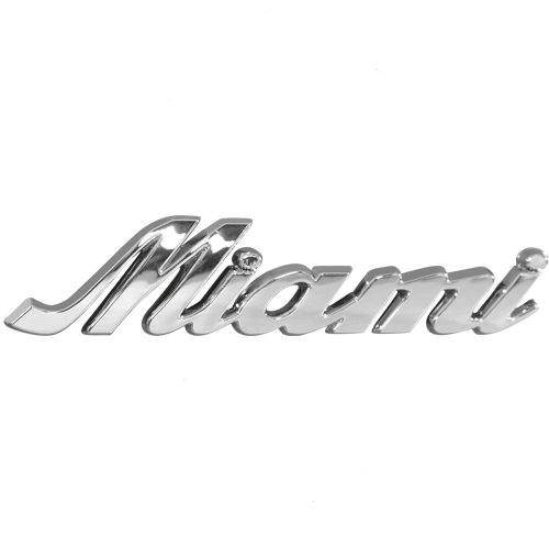 Designer Highboard "Miami" mit 4 Türen mit Soft-Close, Autometallic Lackierung, chromfarbenen Griffen, Füssen und Logo, stylisher Retro-Look