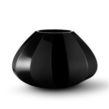 Facet Glass Vase Medium Black