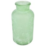 Flasche Deko Vase Glas 20x10x10cm Tischdeko (mint)