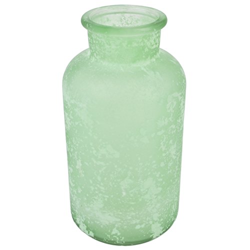 Flasche Deko Vase Glas 20x10x10cm Tischdeko (mint)