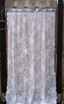 Gardinenschal Vorhang 'Wila' 2er Set 120 x 240 cm (BxH) transparent mit floralem Muster weiß Skandinavisch Landhaus Shabby French Vintage Retro Antik Nostalgie