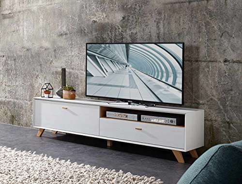 Lowboard, TV-Lowboard, Fermsehtisch, Kommode, Sideboard, Schrank, Eiche, Navarra, Pinie, weiß, modern, Retro, TV-Board, Unterschrank, TV-Bank