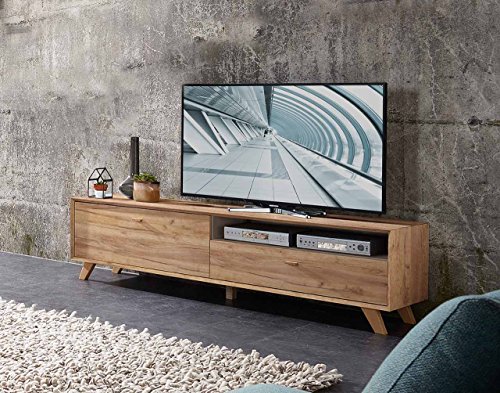 Lowboard, TV-Lowboard, Fermsehtisch, Kommode, Sideboard, Schrank, Eiche, Navarra, steingrau, modern, Retro, TV-Board, Unterschrank, TV-Bank