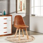 P & N Homewares Alexander Tulip Chair Stuhl Retro Inspiriert, Kunststoff Esszimmer Büro Meeting Stuhl in Earth Farben mahagoni