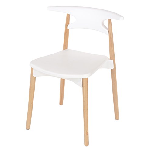 P & N Homewares Basilio Retro Stuhl inspiriert, Kunststoff Esszimmer Büro Meeting Stuhl in weiß oder schwarz