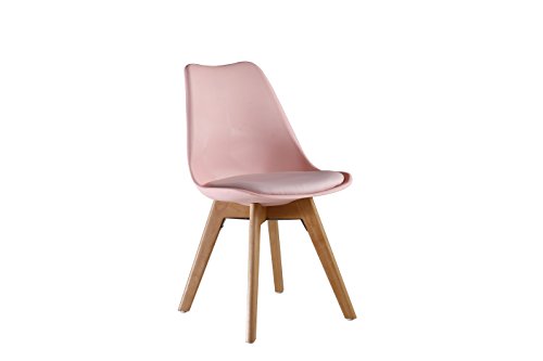P & N Homewares® Lorenzo Tulip Stuhl Kunststoff DSW Retro Stühle weiß schwarz grau rot gelb pink grün blau