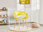 P & N Homewares® Nest Stuhl Kunststoff Retro modernen Esszimmerstühlen, weiß schwarz grau gelb braun, gelb, One Chair