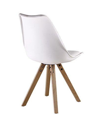 P & N Homewares® (Satz von 4) Sofia Eiffelturm inspiriert Stuhl aus Kunststoff Retro Weiß Schwarz Grau Rot Gelb Pink Grün Blau weiß Skandinavischen Stuhl (WEISS)