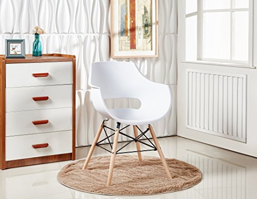 P & N Homewares Stuhl im Retro-Stil nach Olivia Eiffel, Kunststoff, Stuhl für Esszimmer, Büro, Besprechungsraum, in lebendigen Farben weiß