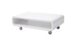 Robas Lund, Couchtisch, Wohnzimmertisch, Britta, mit Rollen, matt weiß, 100 x 59 x 32 cm, 58147MW4