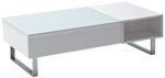 Robas Lund Couchtisch Wohnzimmertisch Joe Hochglanz weiß verchromt Lift-Funktion 120 x 35-60 x 60 cm 58140W54