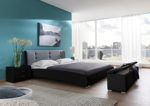 SAM® Design Polsterbett Bastia 120 x 200 cm Bett in schwarz - grau Kopfteil abgesteppt mit Chromfüße auch als Wasserbett verwendbar