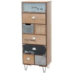 Sideboard Kommode INDUSTRIAL LOOK mit 8 Schubladen 94x35x22cm