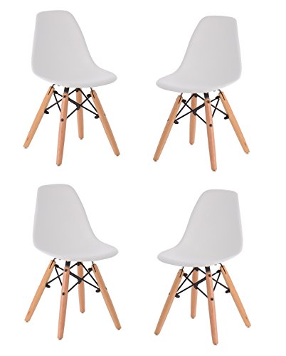Spiel-4 Stühlen Kinder Skandinavisches Design – ergonomisch geformte Sitzfläche – Füße aus Buchenholz – Collection Kids schwarz