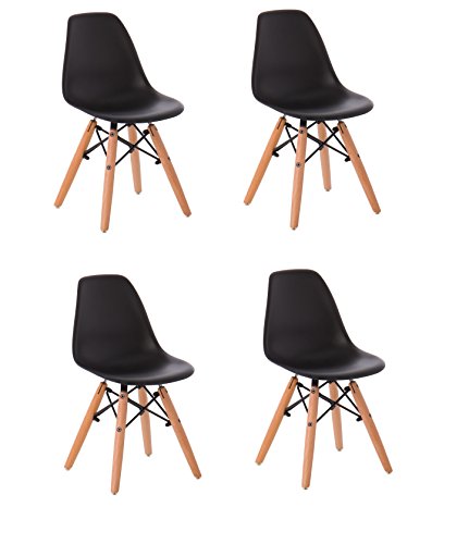 Spiel-4 Stühlen Kinder Skandinavisches Design – ergonomisch geformte Sitzfläche – Füße aus Buchenholz – Collection Kids weiß
