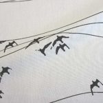 Stoff Baumwolle Meterware Zugvögel schwarz weiß Schweden skandinavisch Landhaus