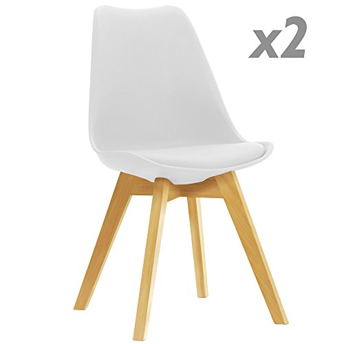 Stuhl Tulip inspiriert weiß 2 Stück