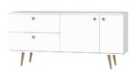 Tenzo 1114-001 Haze Designer Sideboard, 75 x 160 x 43 cm, weiß / eiche
